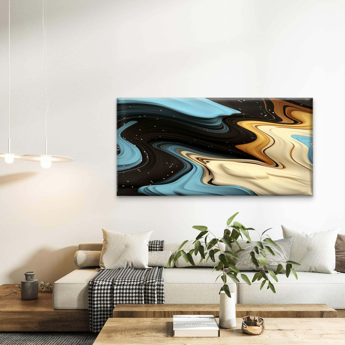 Abstract Ink Art Background Wall Art Canvas Office Home Room Framed 120x60cm