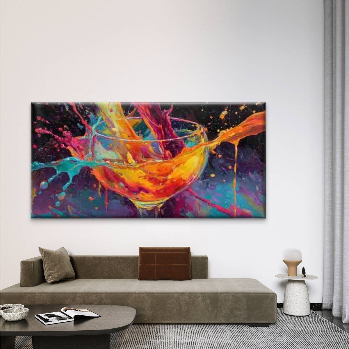 Abstract Multicolor Splash Wall Art Canvas Office Home Room Framed 120x60cm