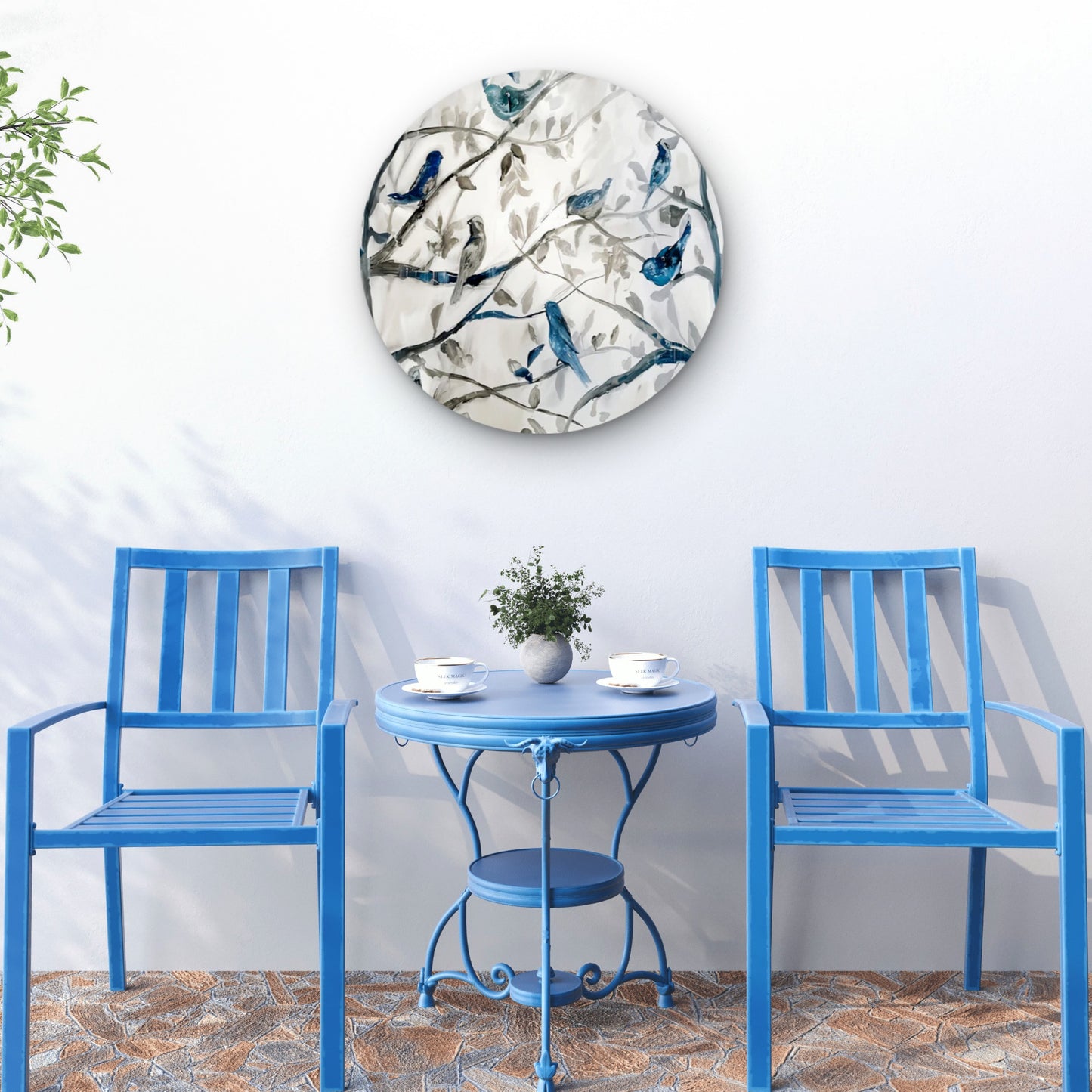 Neutral Color Birds Acrylic Glass Rounded Print Tempered Glass Wall Art 100% Made in Australia Ready to Hang