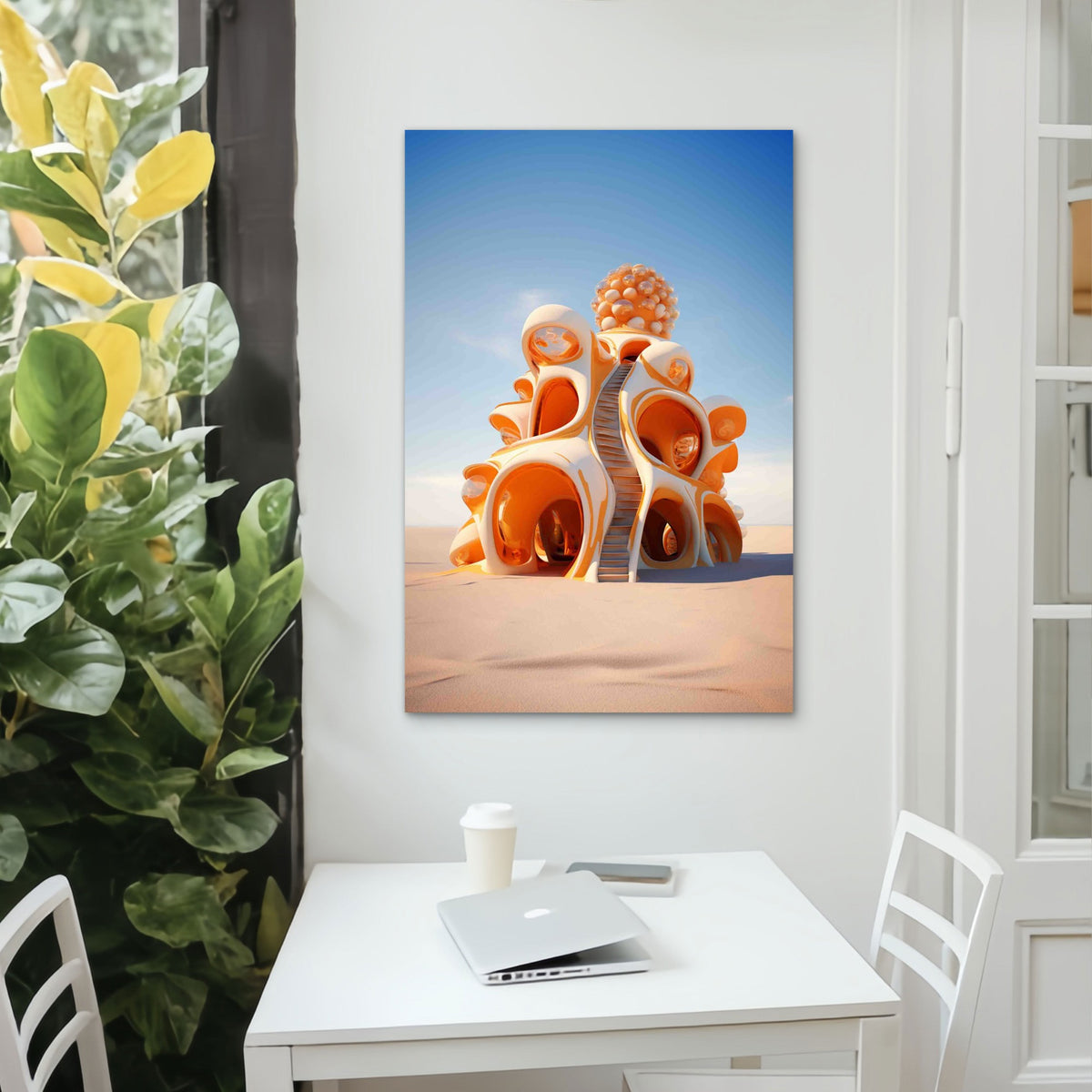 Flowing Forms Abstract Structures in Harmony 40x60cm Metal Print Ready to Hang