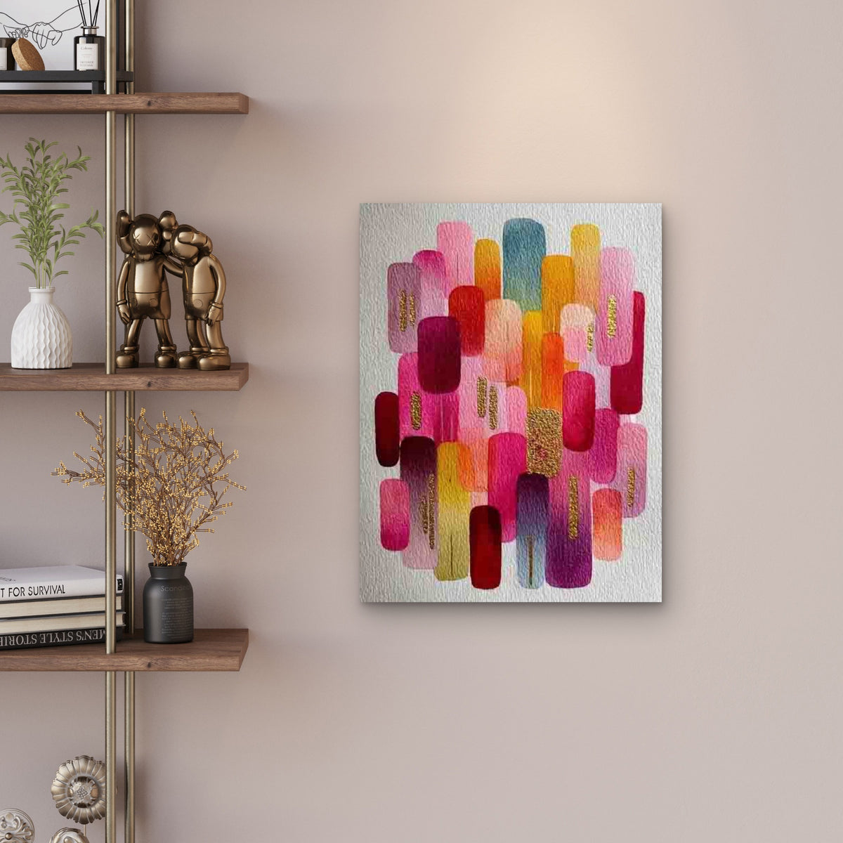 Adorable Boho Style Art Metal Print Ready to Hang