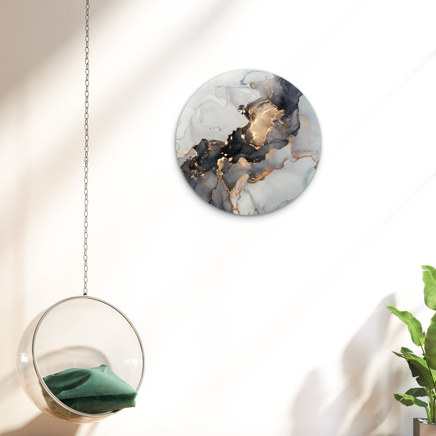 Gold Black Abstract Stunning Multicoloured Acrylic Glass Rounded Print Tempered Glass Wall Art 100% Made in Australia Ready to Hang