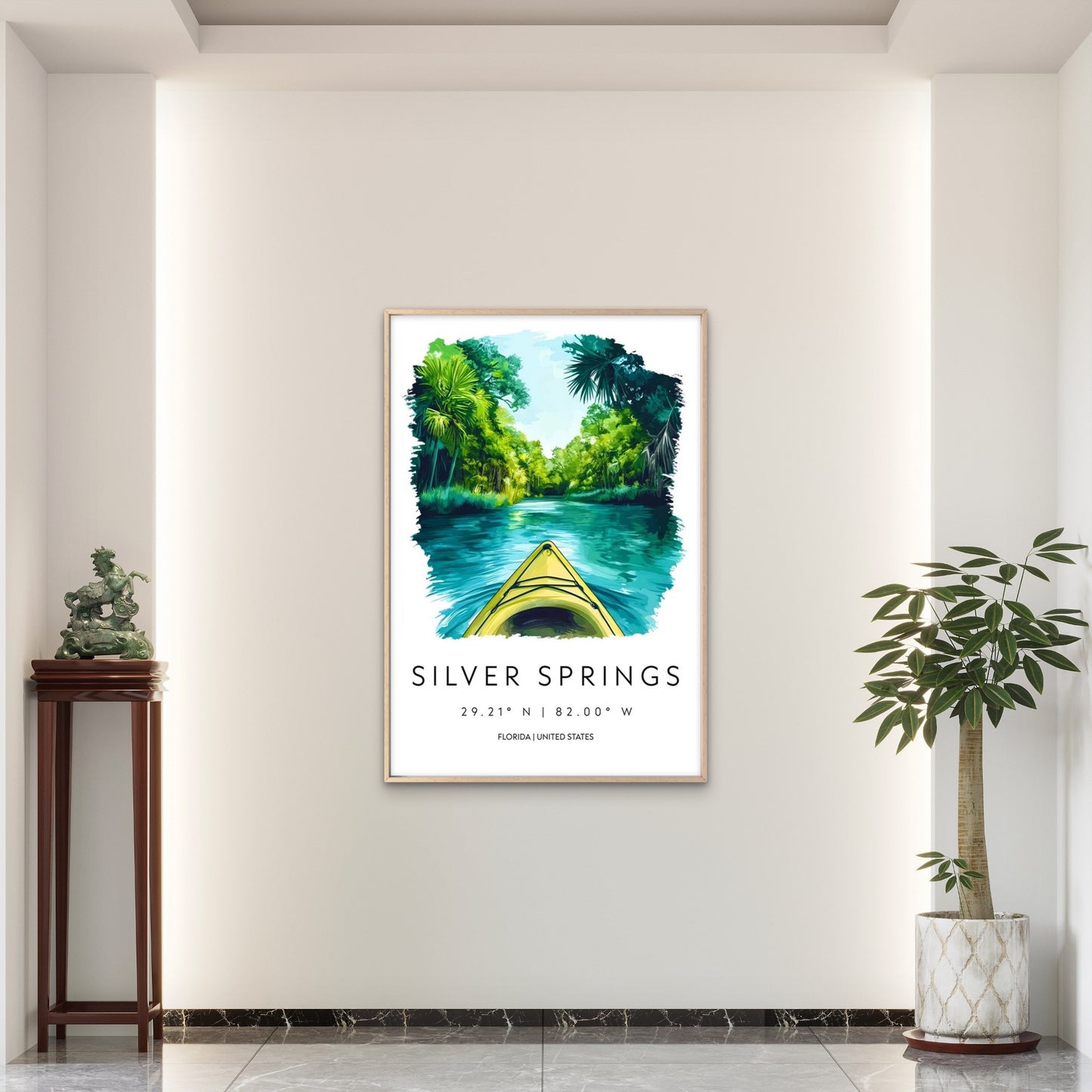 Paddling The Clear Waters Of Florida Travel Poster Print Wall Art