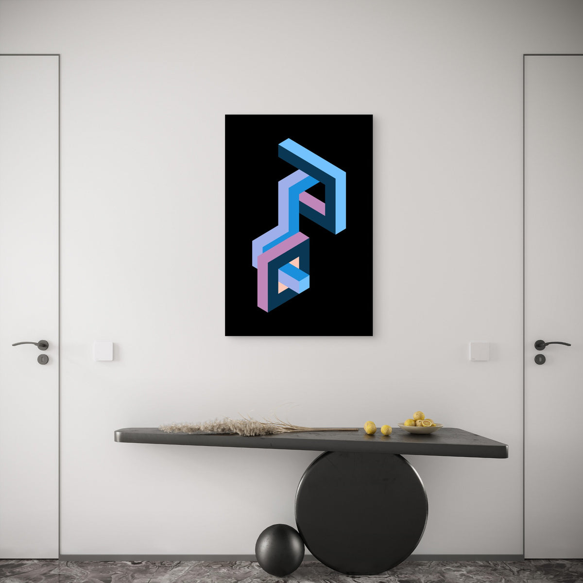 Impossible Object Illustration 40x60cm Metal Print Ready to Hang (Copy)