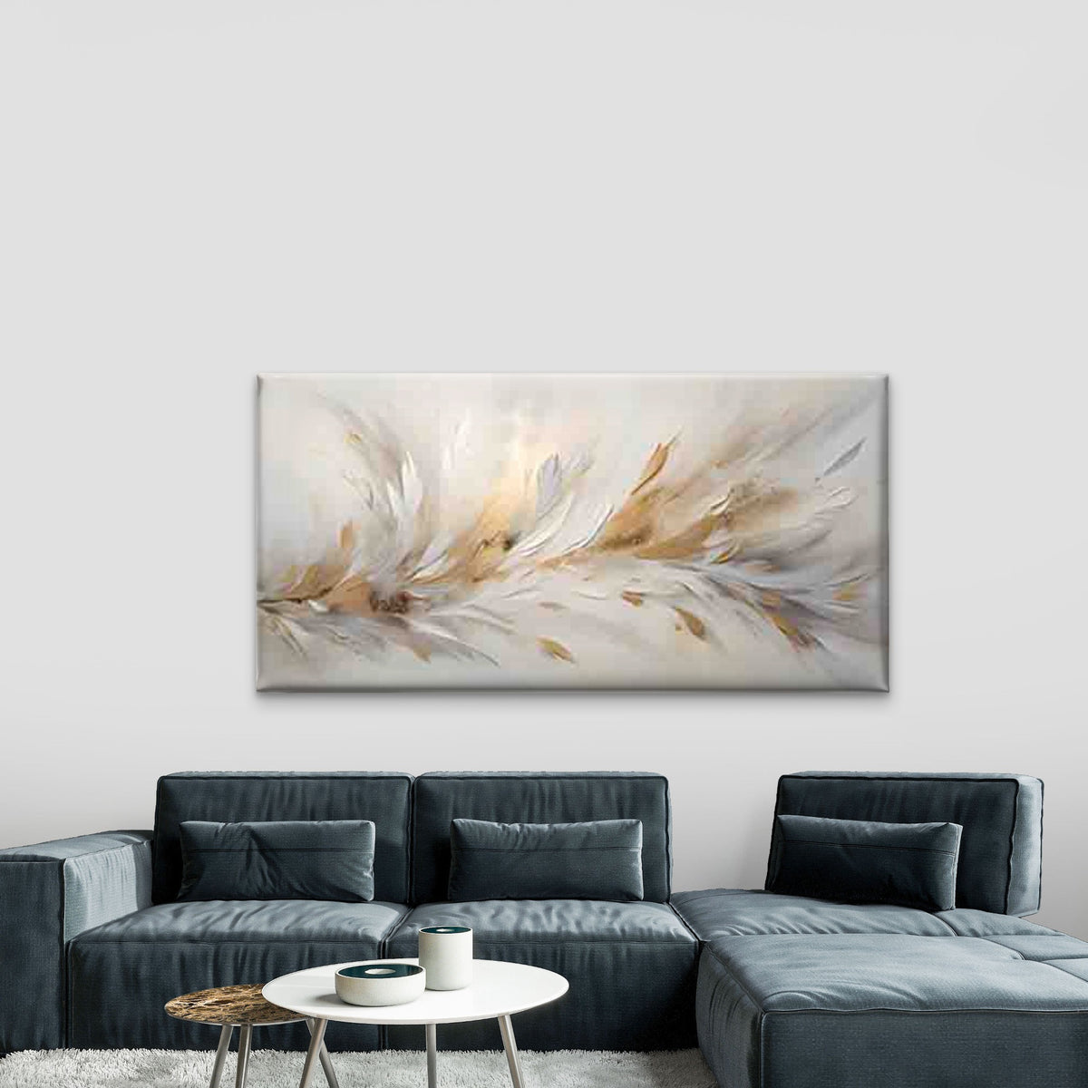 Abstract Dynamic Feather Wall Art Canvas Office Home Room Framed 120x60cm