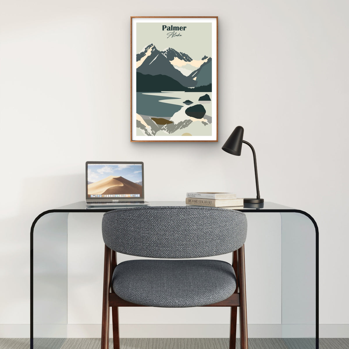 USA Palmer Alaska Mountain Lake Nature Vintage Travel Poster Print Wall Art