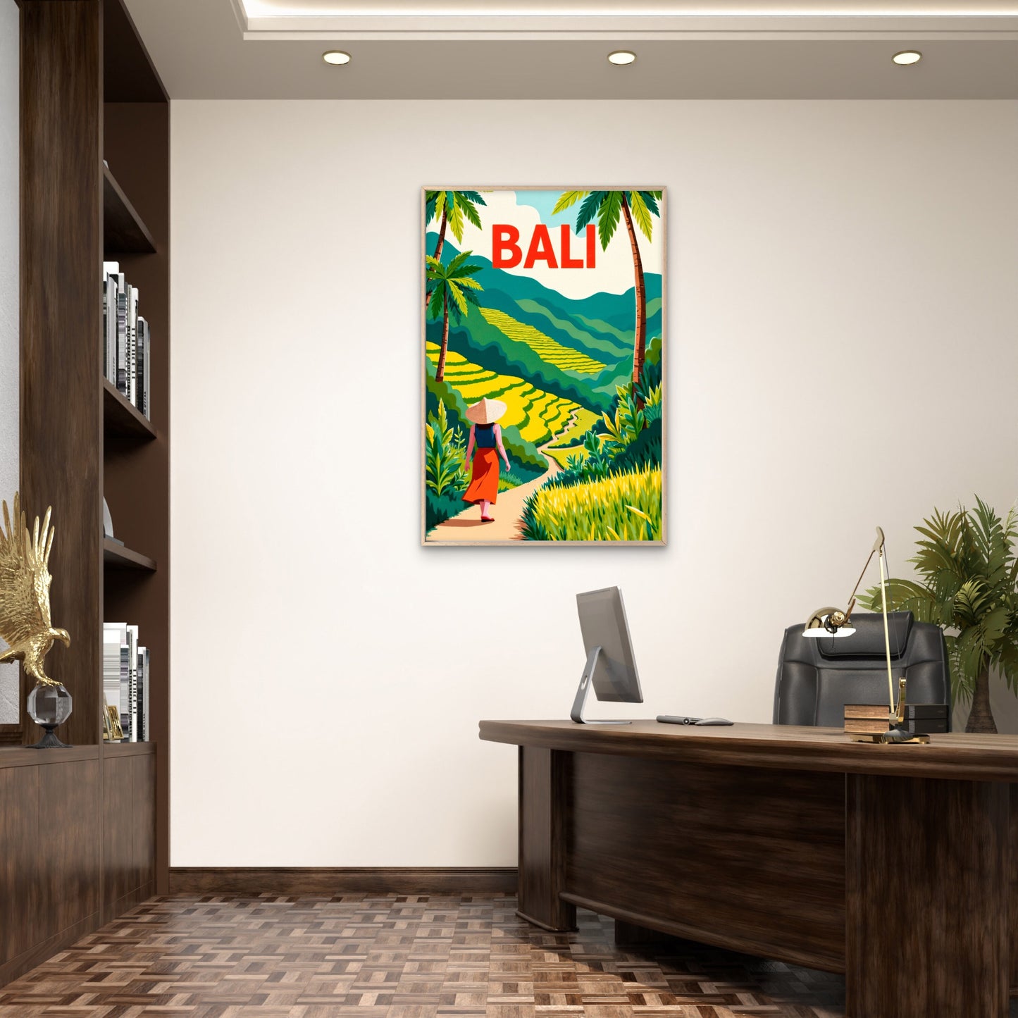 Walking Through The Beautiful Bali Terraces Travel Poster Print Wall Art