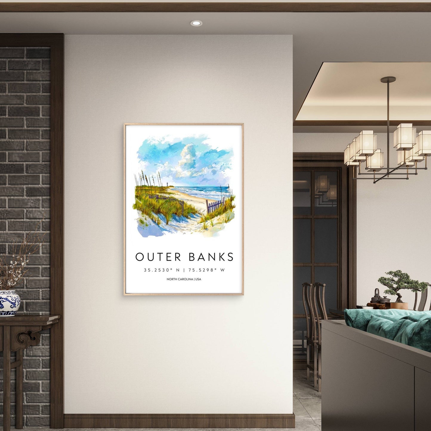 Outer Banks North Carolina Coast Travel Poster Print Wall Art