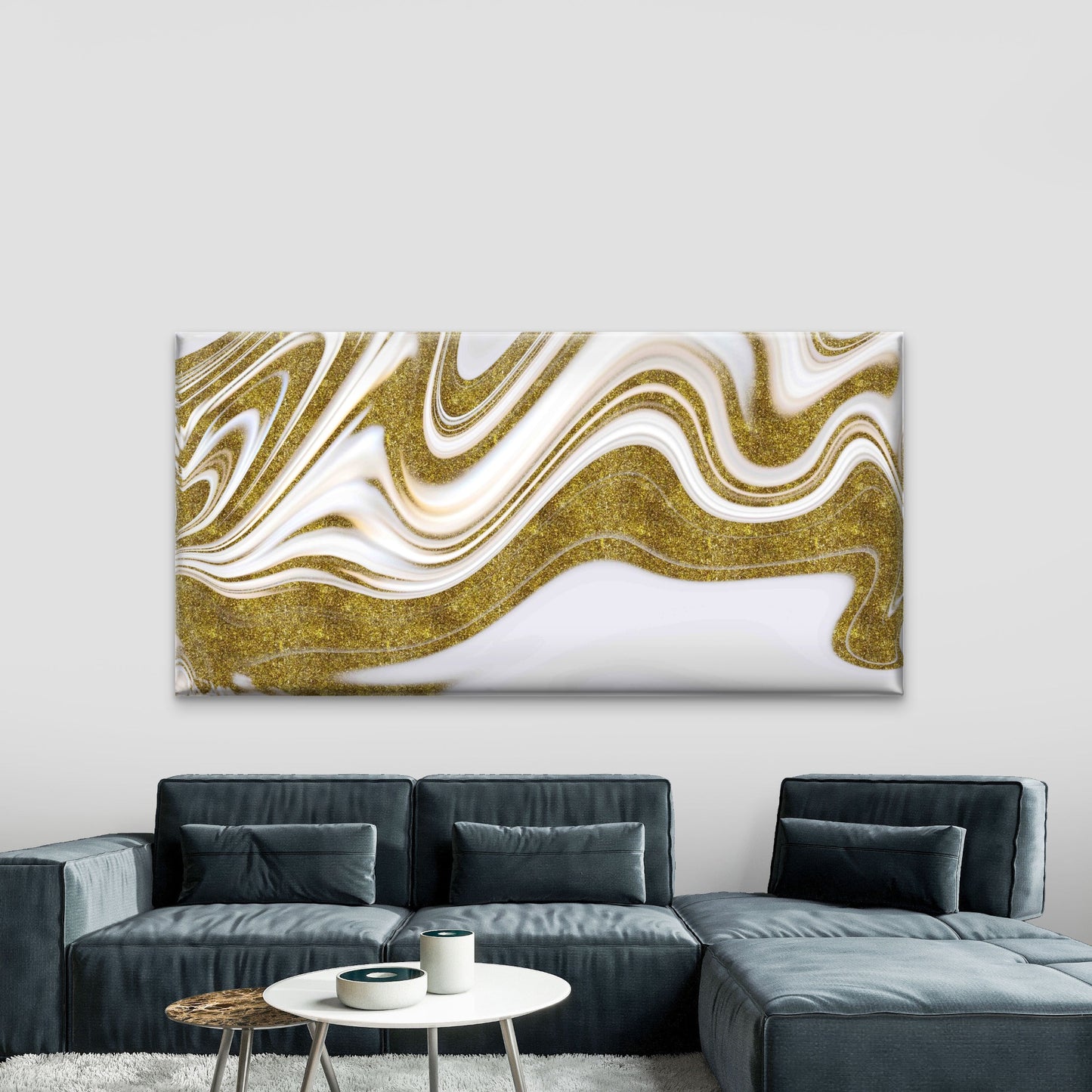 Elegant Gold Marble Wall Art Canvas Office Home Room Framed 120x60cm