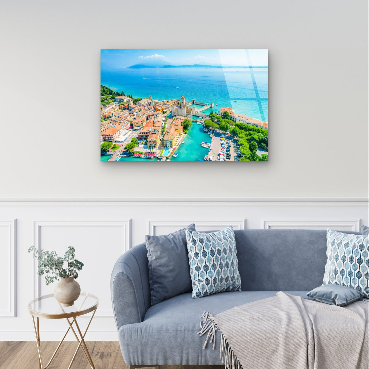 Sirmione Aerial Italy Landscape View Acrylic Glass Printing Wall Art Australian Made Quality