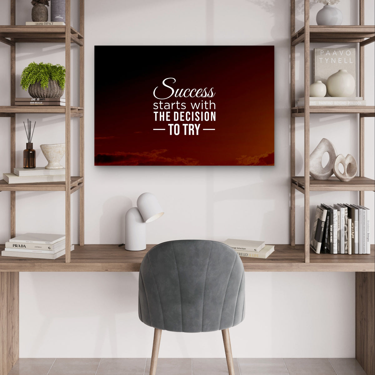 Positive Mindset Sunset Backdrop 5mm Plastic Poster Ready to Hang 90x60cm