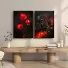 2pcs Black Rose Vintage Oil Painting Framed 50x75cm - High Quality Print 100% Australian Made Wall Canvas Ready to Hang