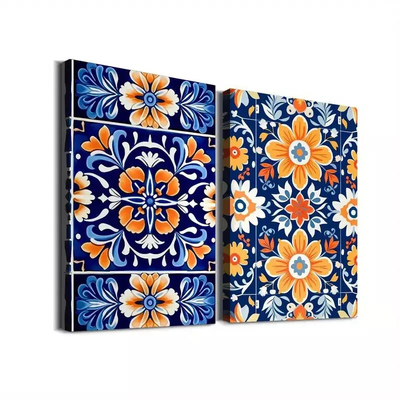 2pcs Vintage Floral Modern Botanic Design Framed 50x75cm - High Quality Print 100% Australian Made Wall Canvas Ready to Hang