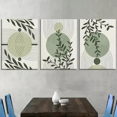 3pcs Bohemian Style Abstract Geometric Line Art Canvas Unframed - High Quality Print 100% Australian Made Wall Canvas