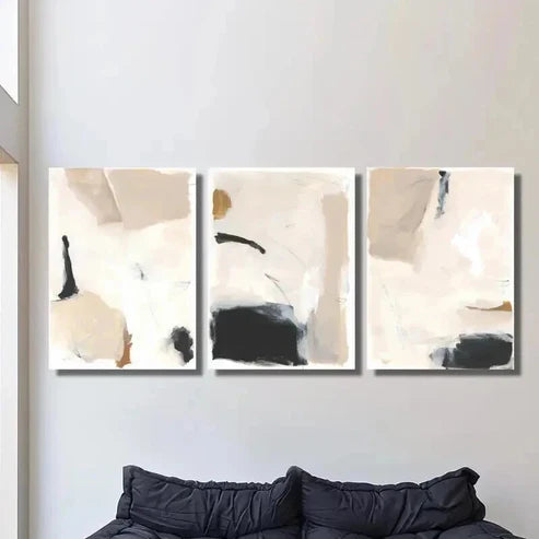 3pcs Beige Abstract Nordic Style Textured Wall Art Canvas Unframed – High Quality Print 100% Australian Made Wall Canvas