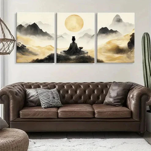 3pcs Tranquil Zen Mountain Landscape Prefect Wall Art Canvas Unframed - High Quality Print 100% Australian Made Wall Canvas