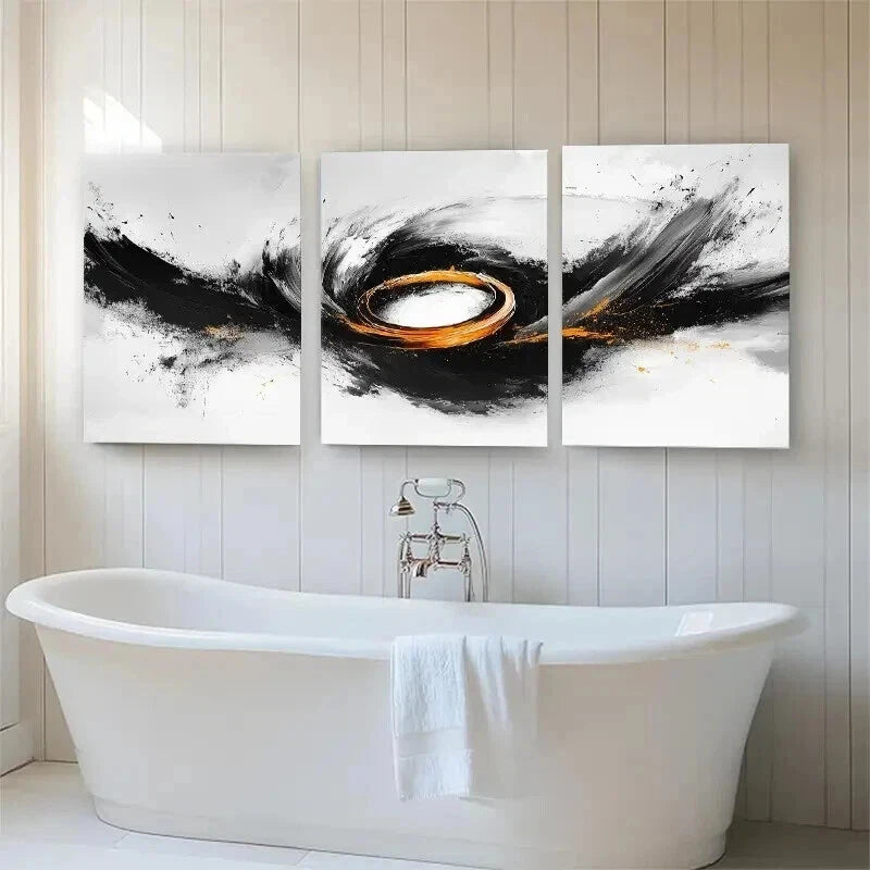 3pcs Modern Abstract Swirl Dynamic Perfect Wall Art Set Canvas Framed 50x70cm - High Quality Print 100% Australian Made Wall Canvas Ready to Hang