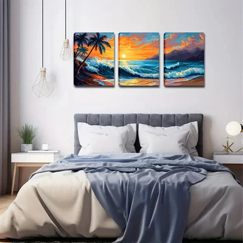 3pcs Lightning That Amazes Neighbors Wall Art Set Canvas Framed 60x90cm - High Quality Print 100% Australian Made Wall Canvas Ready to Hang