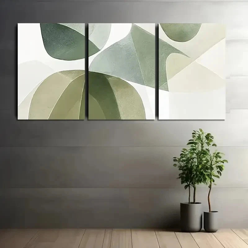 3pcs Minimalist Composition Of Overlapping Wall Art Set Canvas Framed 50x70cm - High Quality Print 100% Australian Made Wall Canvas Ready to Hang