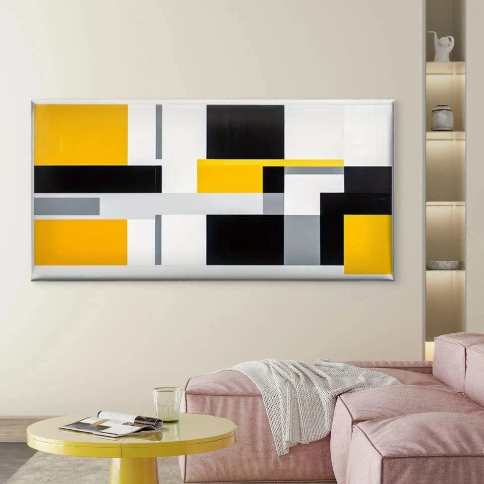 Minimalist Abstract Wall Art Canvas Office Home Room Framed 120x60cm
