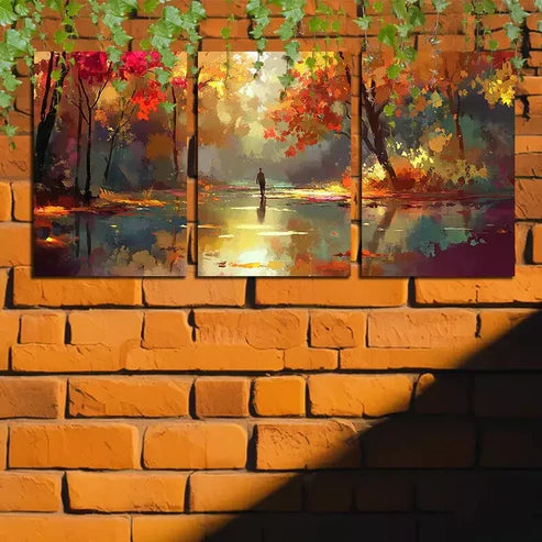 3pcs Forest Walk Wall Art Canvas Unframed - High Quality Print 100% Australian Made Wall Canvas
