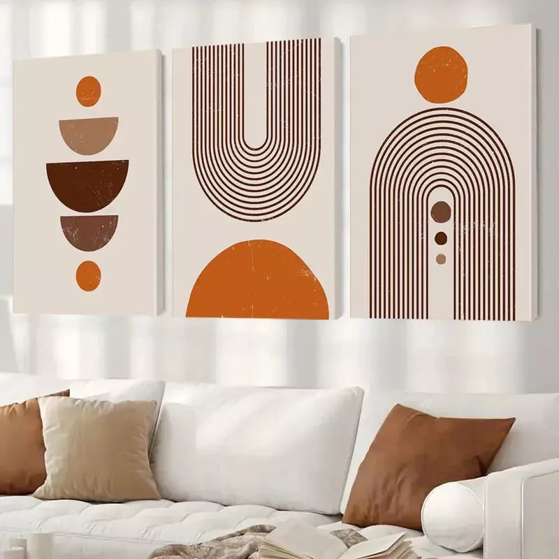 3pcs Minimalist Geometric Art Canvas Framed 40x60cm - High Quality Print 100% Australian Made Wall Canvas Ready to Hang