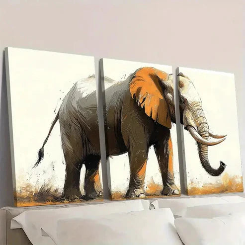 3pcs African Animals Modern Boho Art E Wall Art Set Canvas Unframed - High Quality Print 100% Australian Made Wall Canvas