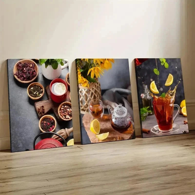 3pcs Spice & Fruits Canvas Wall Art Set Canvas Framed 40x60cm - High Quality Print 100% Australian Made Wall Canvas Ready to Hang