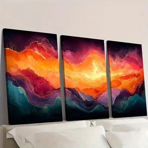 3pcs Colorful Abstract Painting SP Wall Art Set Canvas Unframed - High Quality Print 100% Australian Made Wall Canvas