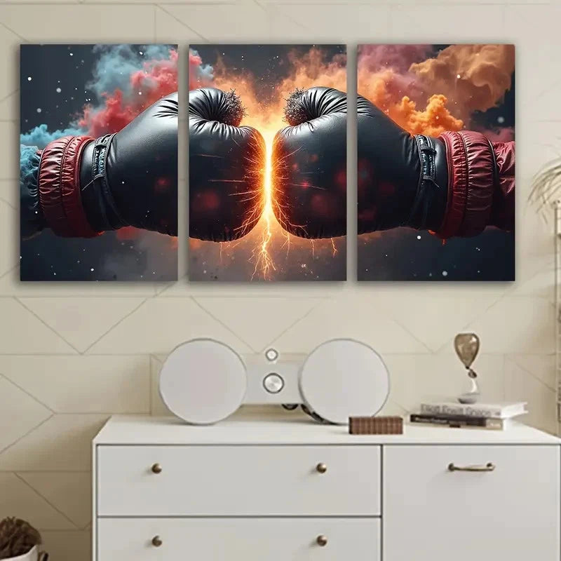 3pcs Boxing Gloves Canvas Art Print Wall Art Set Canvas Framed 40x60cm - High Quality Print 100% Australian Made Wall Canvas Ready to Hang