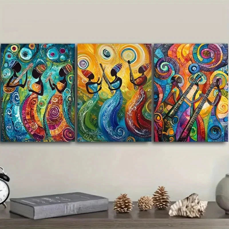 33pcs Featuring Women Dancing And Making Music Wall Art Set Canvas Framed 40x60cm - High Quality Print 100% Australian Made Wall Canvas Ready to Hang