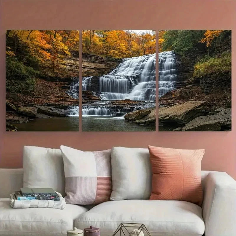 3pcs Cuyahoga Valley National Park Brandywine Wall Art Set Canvas Framed 40x60cm - High Quality Print 100% Australian Made Wall Canvas Ready to Hang