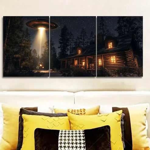 3pcs Alien Cabin Poster Wall Art Set Canvas Unframed - High Quality Print 100% Australian Made Wall Canvas