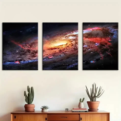 3pcs A Cosmic Theme Galaxy Outer Space Art Canvas Unframed - High Quality Print 100% Australian Made Wall Canvas