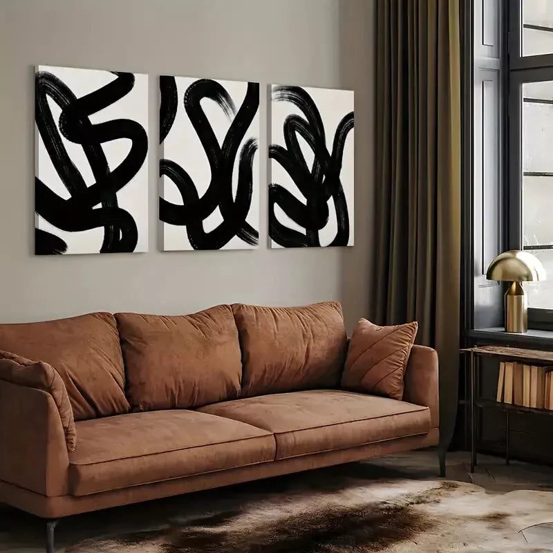 3pcs Abstract Wall Art Geometric Canvas Framed 40x60cm - High Quality Print 100% Australian Made Wall Canvas Ready to Hang