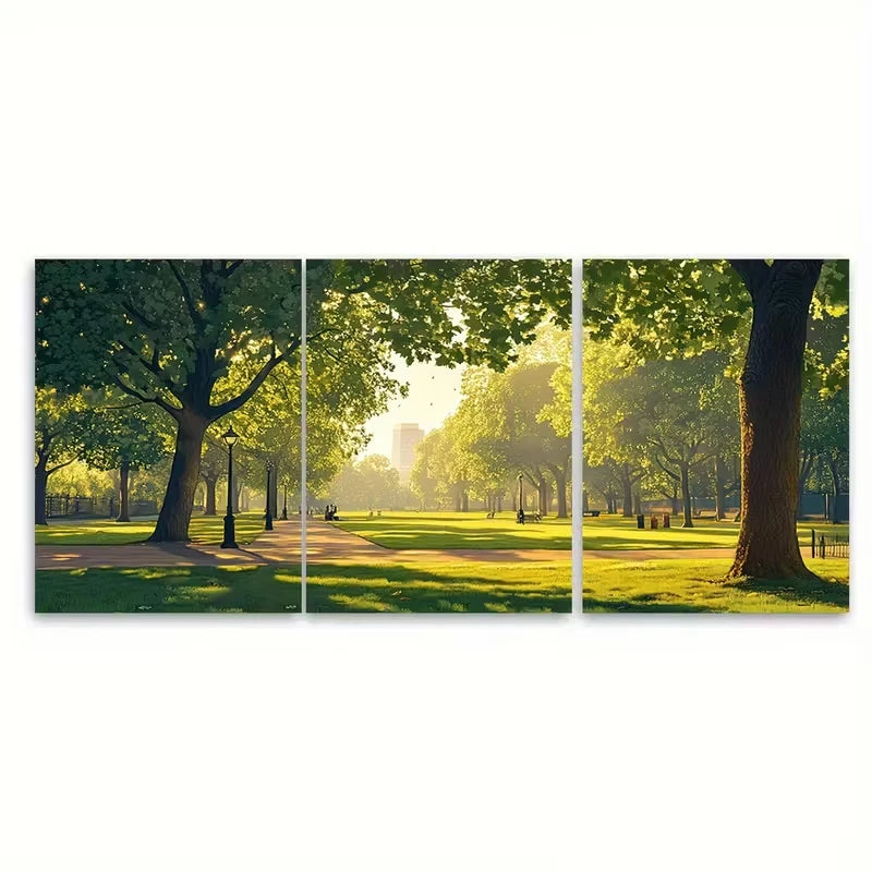 3pcs Clapham Common Park British Landscapes Metal Print Ready to Hang Art