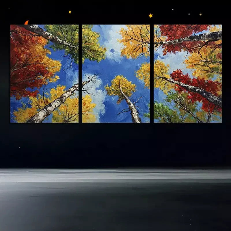 3pcs Sky in the Forest Canvas Framed 40x60cm - High Quality Print 100% Australian Made Wall Canvas Ready to Hang