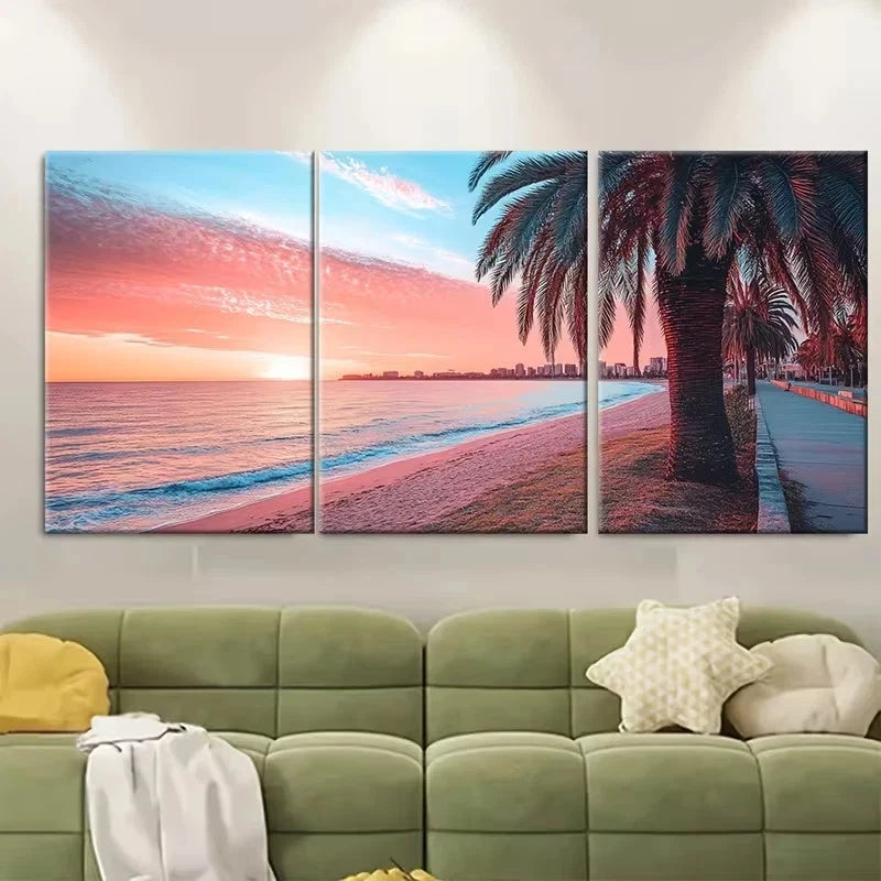 3pcs Travel Adelaide Australian Wall Art Set Canvas Framed 60x90cm – High Quality Print 100% Australian Made Wall Canvas Ready to Hang