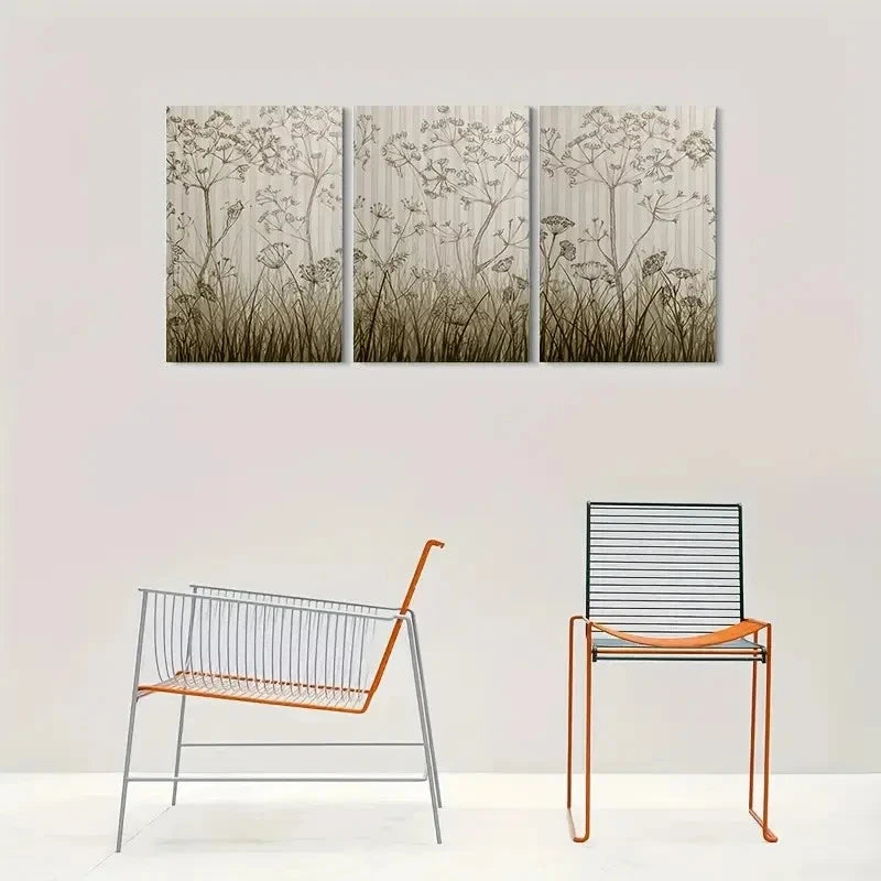 3pcs Modern Abstract Floral Nature Wall Art Set Canvas Framed 60x90cm - High Quality Print 100% Australian Made Wall Canvas Ready to Hang