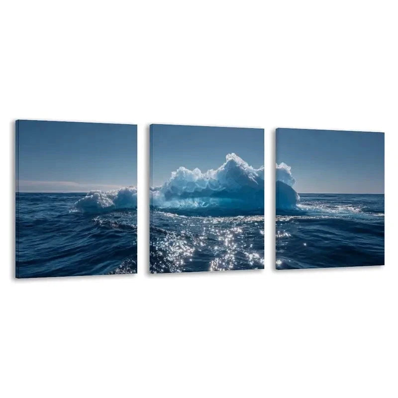 3pcs Ocean Wave Minimalist Beach House Decor Wall Art Set Canvas Framed 50x70cm - High Quality Print 100% Australian Made Wall Canvas Ready to Hang