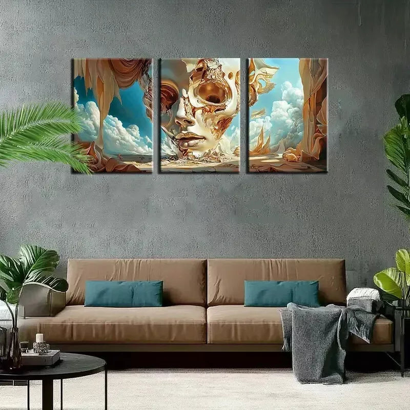 3pcs surreal Triptych Canvas Framed 40x60cm - High Quality Print 100% Australian Made Wall Canvas Ready to Hang