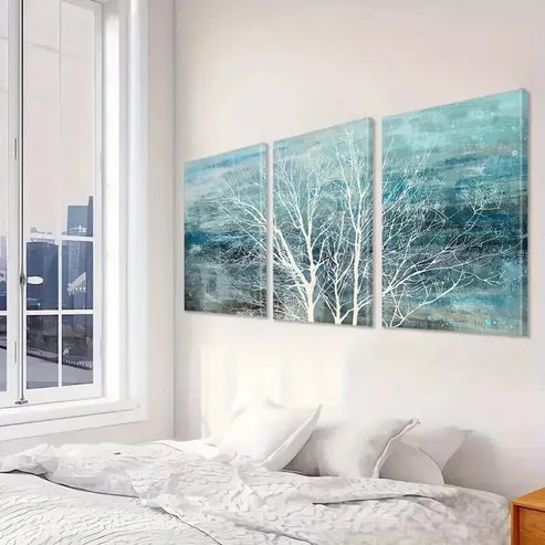 3pcs Tree of Life Wall Art Set Canvas Framed 50x70cm - High Quality Print 100% Australian Made Wall Canvas Ready to Hang - Bella Home Decor