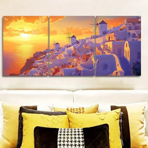 3pcs Elegant White & Blue Lighthouse Wall Art Canvas Unframed - High Quality Print 100% Australian Made Wall Canvas