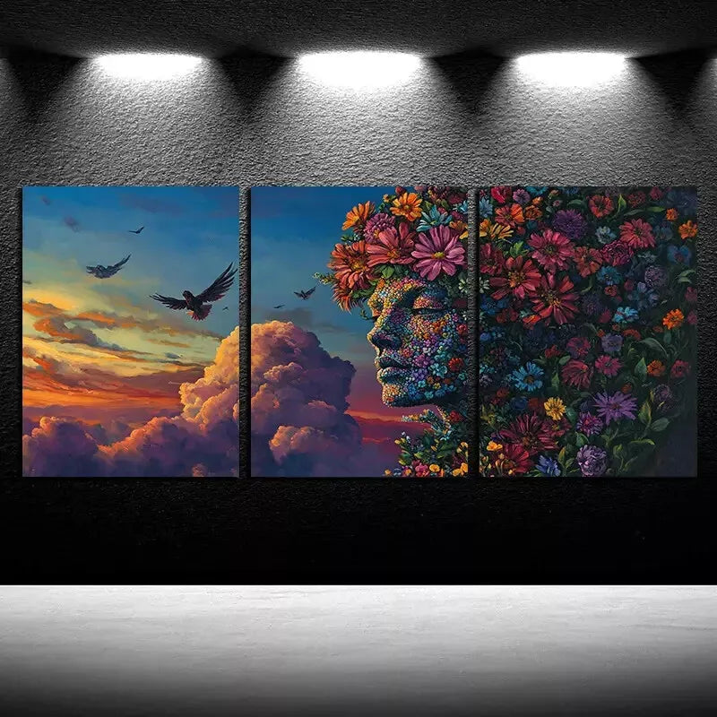 3pcs Fantasy Art Of Mother Gaia Wall Art Set Canvas Framed 50x70cm - High Quality Print 100% Australian Made Wall Canvas Ready to Hang - Bella Home Decor