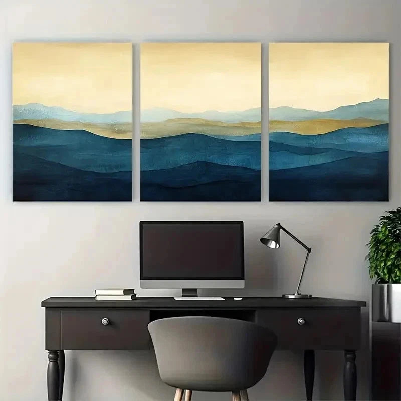 3pcs Abstract Minimalist Nature Perfect Wall Art Set Canvas Framed 50x70cm - High Quality Print 100% Australian Made Wall Canvas Ready to Hang