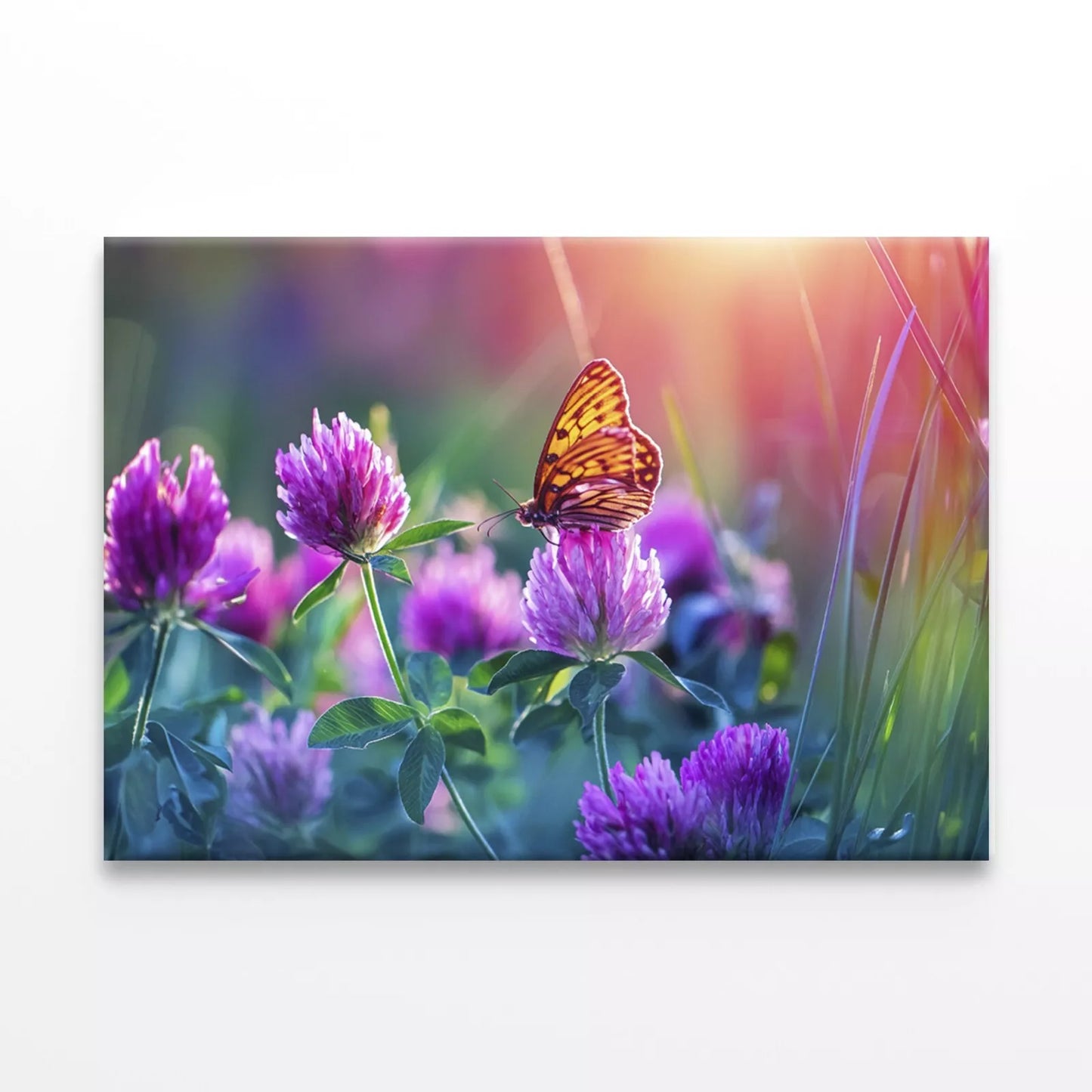 Spring Wild Flowers & Butterfly Wall Art Decor 100% Australian Made