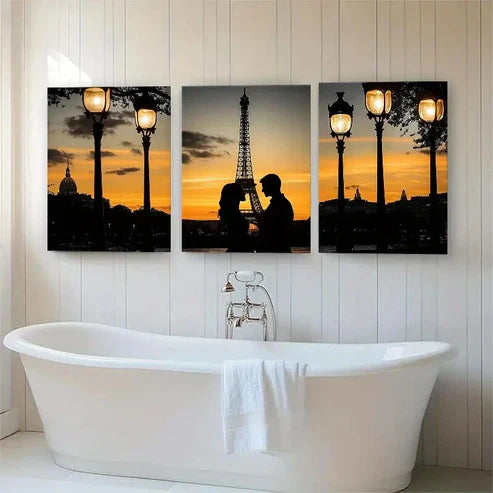 3pcs Romantic Paris Sunset Love Nature Perfect Wall Art Canvas Unframed - High Quality Print 100% Australian Made Wall Canvas