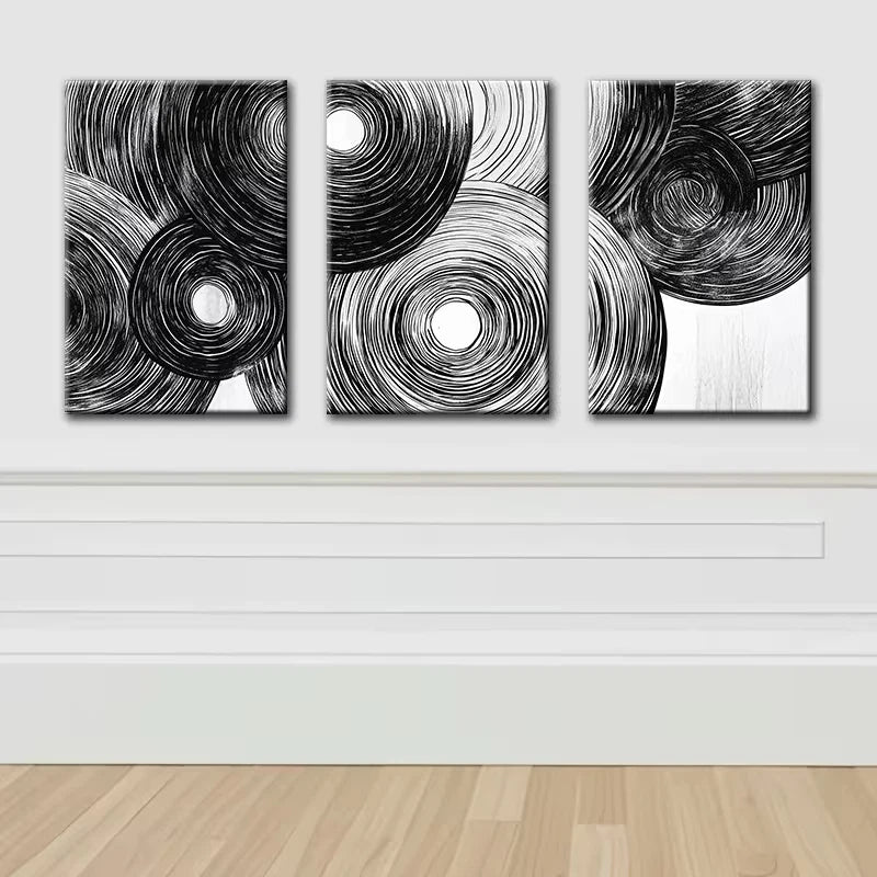 3pcs Abstract Wood Rings Wall Art Set Canvas Framed 60x90cm - High Quality Print 100% Australian Made Wall Canvas Ready to Hang