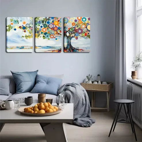 3pcs Abstract Very Dense Tree Wall Art Canvas Unframed - High Quality Print 100% Australian Made Wall Canvas