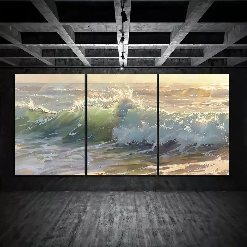 3pcs Oil Painting Under The Sunshine Canvas Framed 40x60cm - High Quality Print 100% Australian Made Wall Canvas Ready to Hang